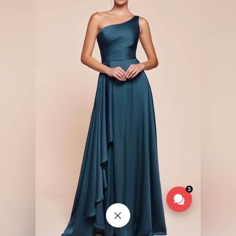 Cinderella Divine -7450 One Shoulder Satin A-Line Dress
